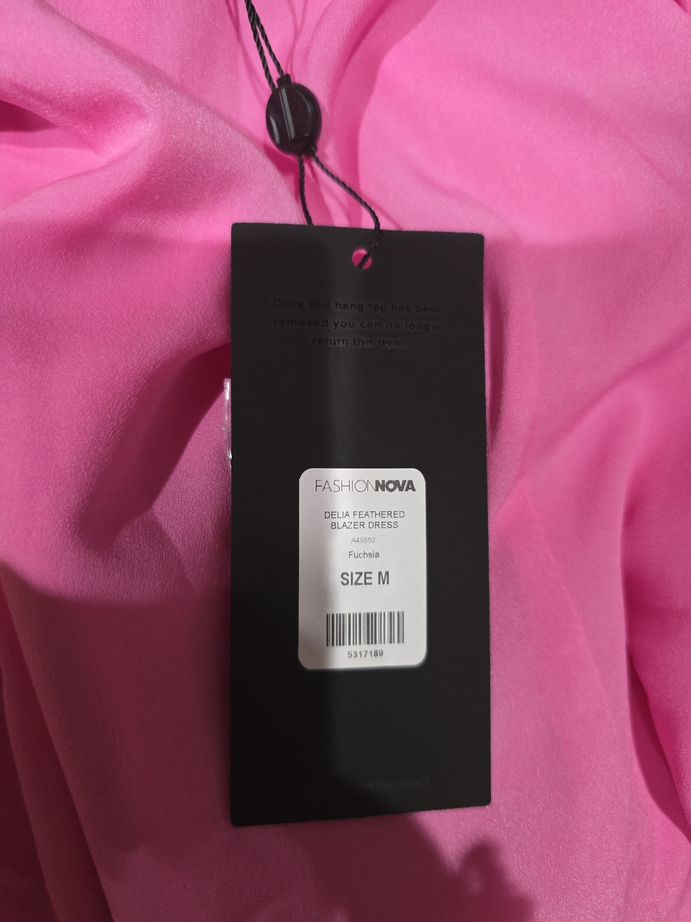 Fashion Nova Neon Pink Feather Trim Double-Breasted Blazer - Picture 12 of 12